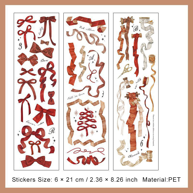 6 Pcs Vintage PET Stickers SJYD