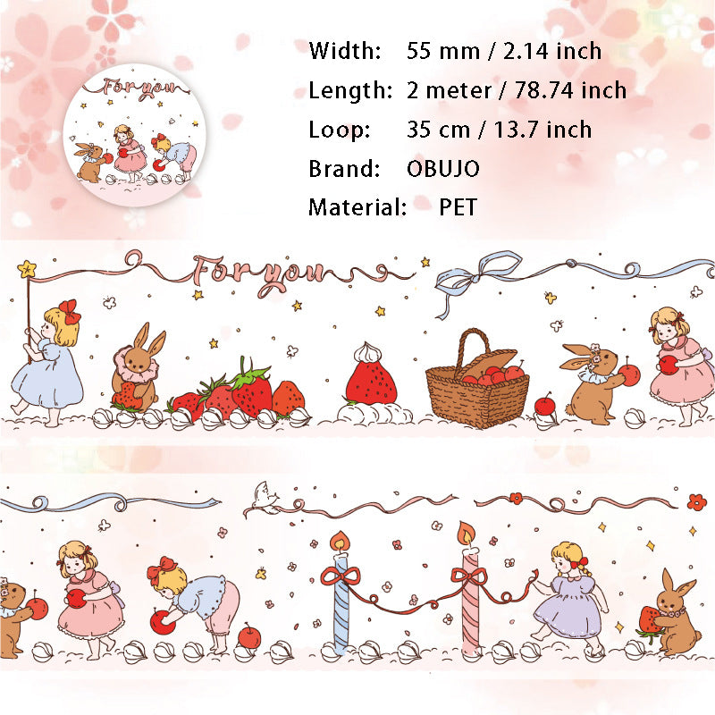 1 Roll Childhood Theme PET Stickers Tape THTWXZ