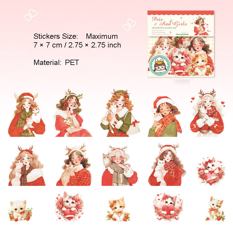 15 Pcs Pet Girl PET Stickers TDCW