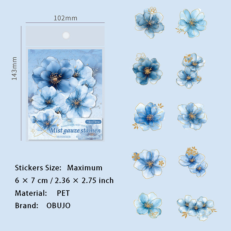 20 Pcs Flower Petal PET Stickers HWHY