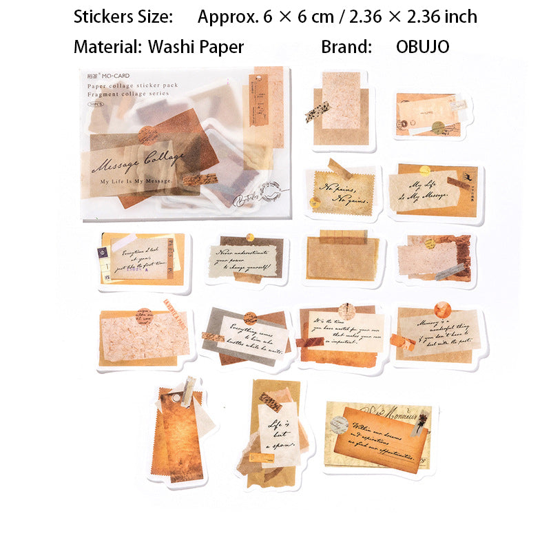 30 Pcs Vintage Collage Washi Stickers SPPT