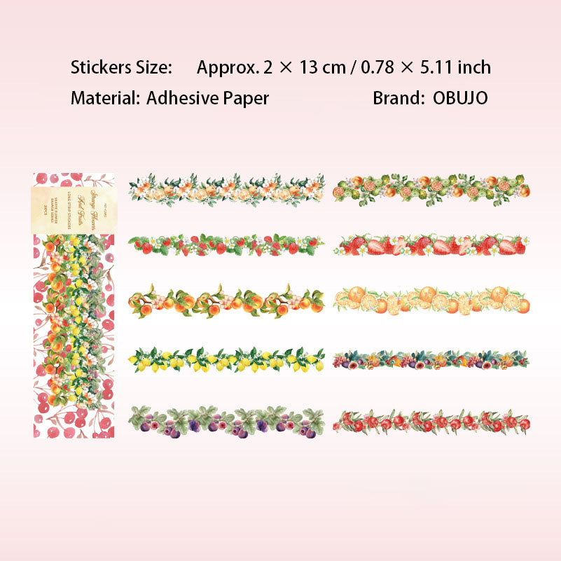 20 Pcs Fruit Flower Vine Stickers SYHZ