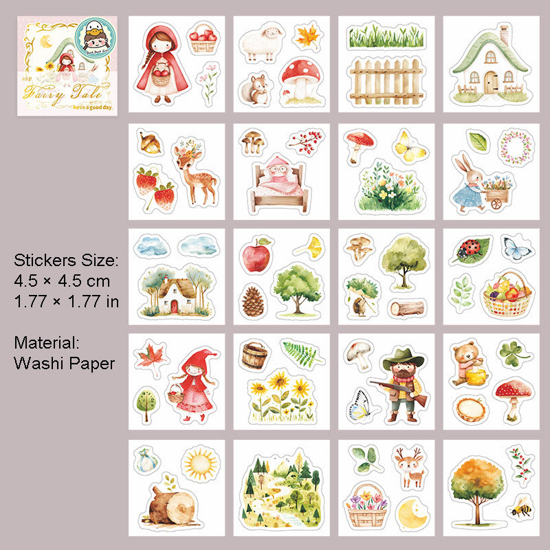 40 Sheets Fairy Theme Washi Stickers Book XGTH