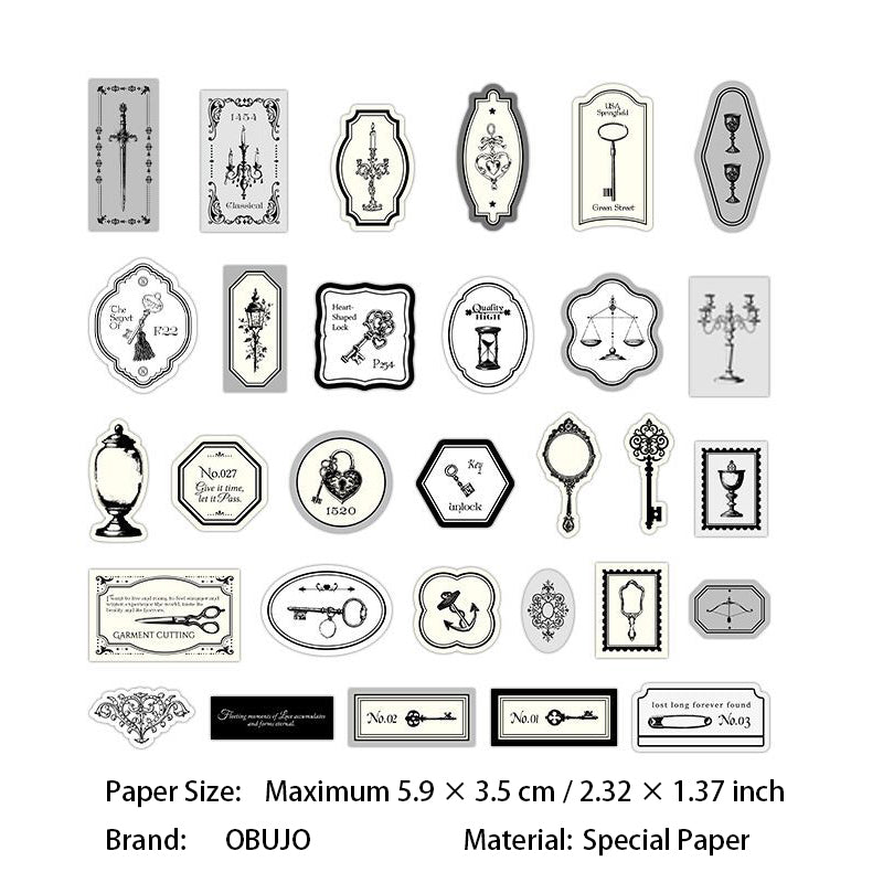 30 Pcs Vintage Label Stickers SJSZ