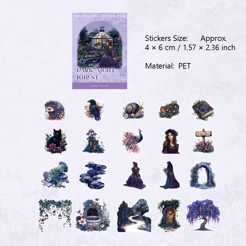 40 Pcs Fantasy Forest PET Stickers SLHX