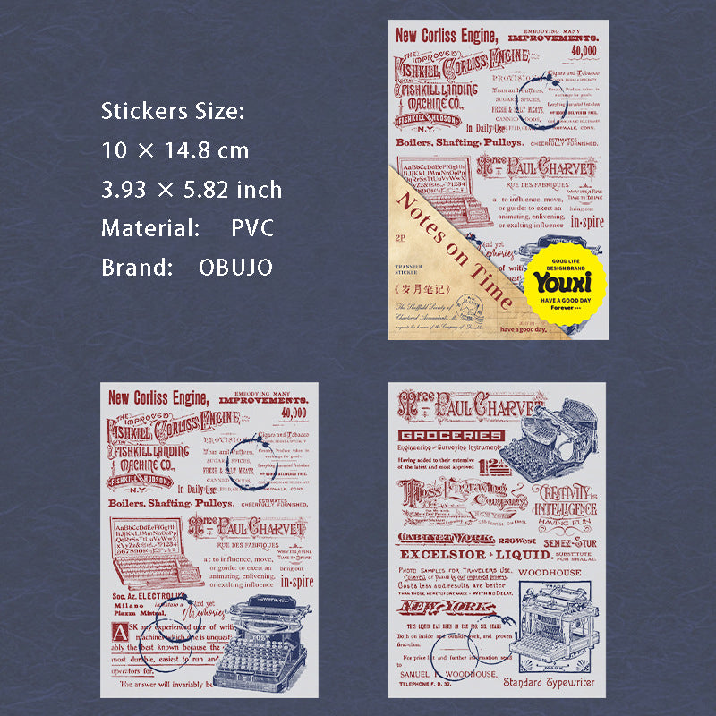 2 Sheets Vintage Transfer Stickers SYBJ