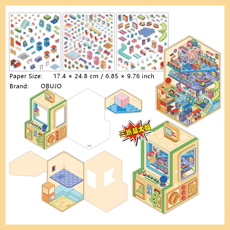 3D Shop Store Corner Scene DIY Stickers Kit XJL45