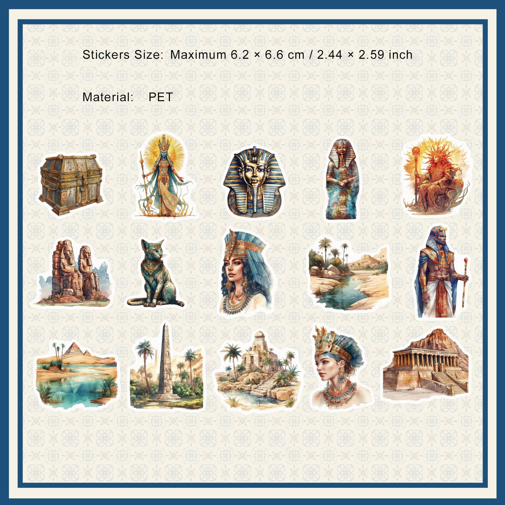 30 Pcs Egypt Theme PET Stickers YYFQ