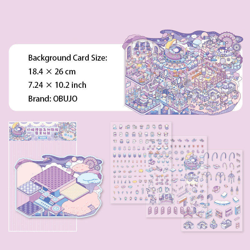 3D Amusement Park Scene Diy Stickers Kit HJMY