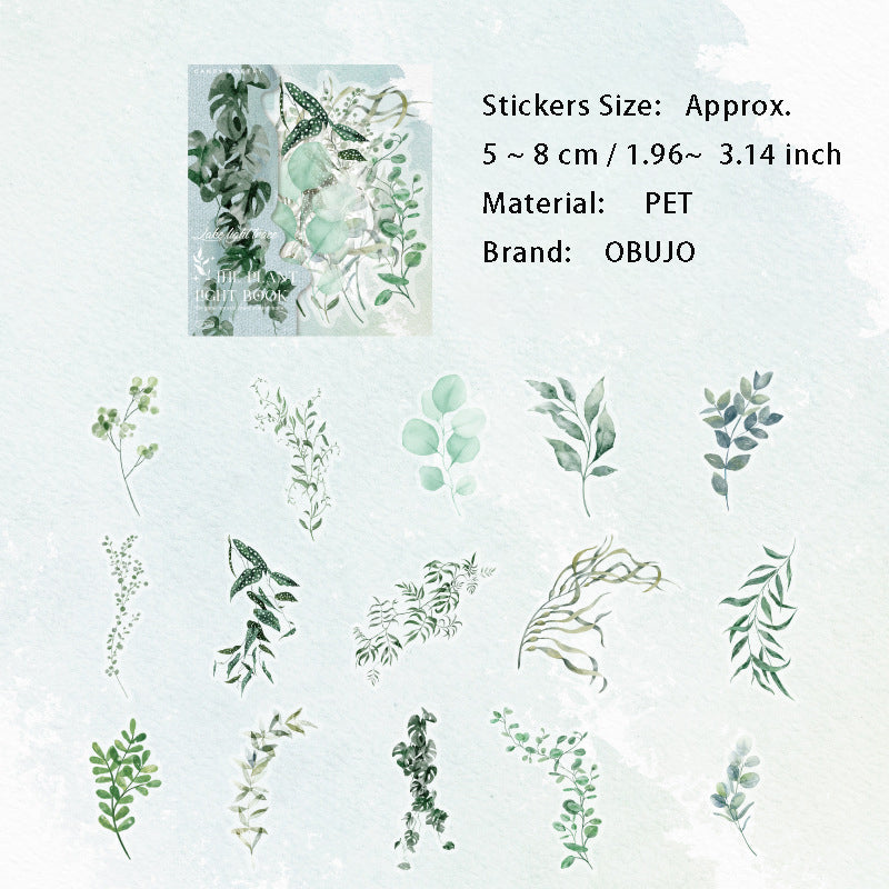 30 Pcs Leaf Theme PET Stickers ZWGB