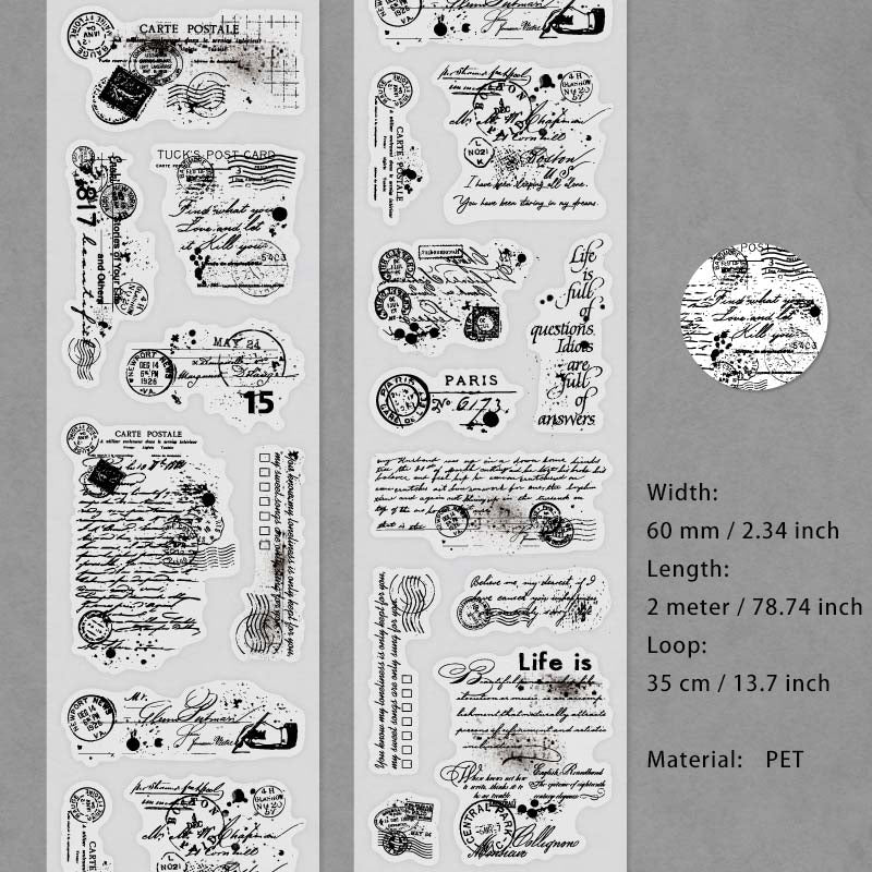 1 Roll Vintage PET Stickers Tape BDJS