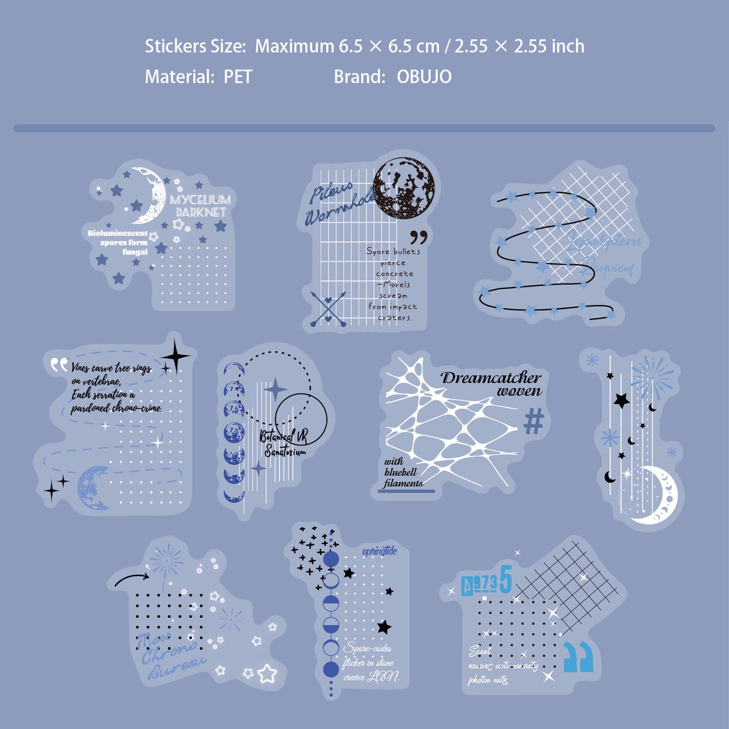 20 Pcs Creative Collage PET Stickers BYXZ