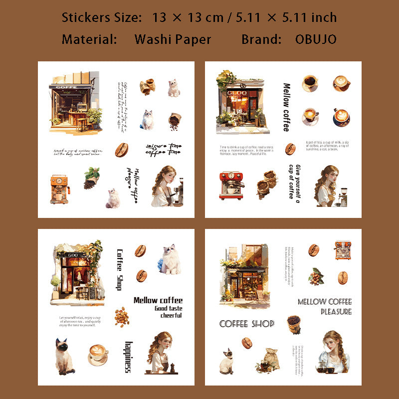 8 Sheets Journal PET Stickers XTXB