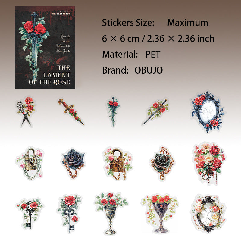 30 Pcs Gothic Themed PET Stickers MGSN