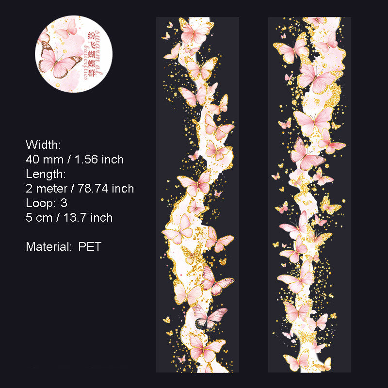 1 Roll Glitter Butterfly PET Tape FFHD