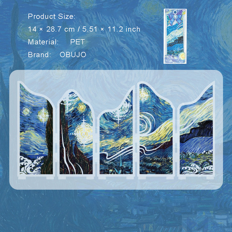 Foldable Oil Painting PVC Bookmark YHJM