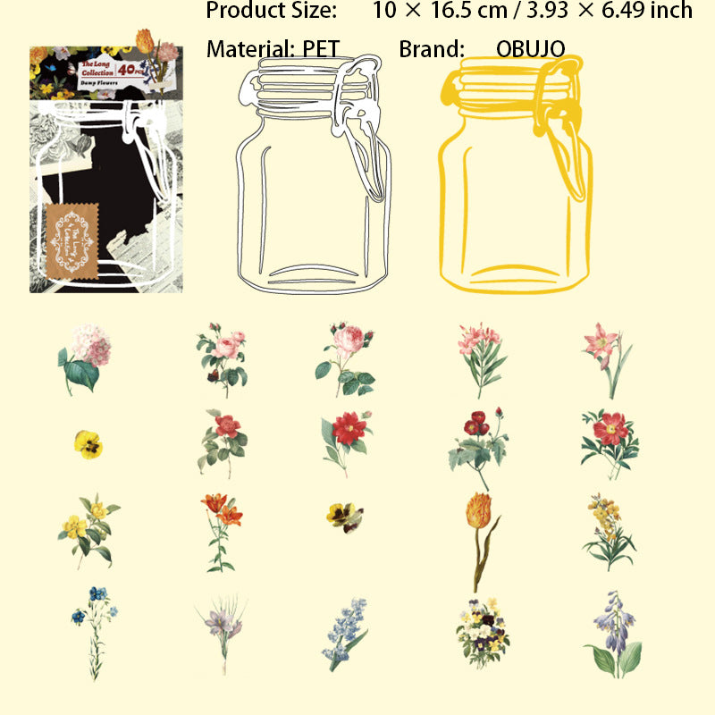 42 Pcs Butterfly Flower Under Sea Stickers MCSC