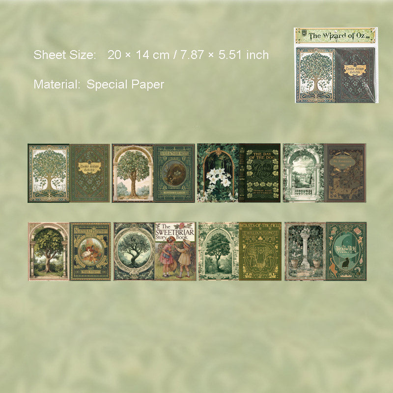 16 Pcs Vintage Scrapbook Bakcground Paper SJSY