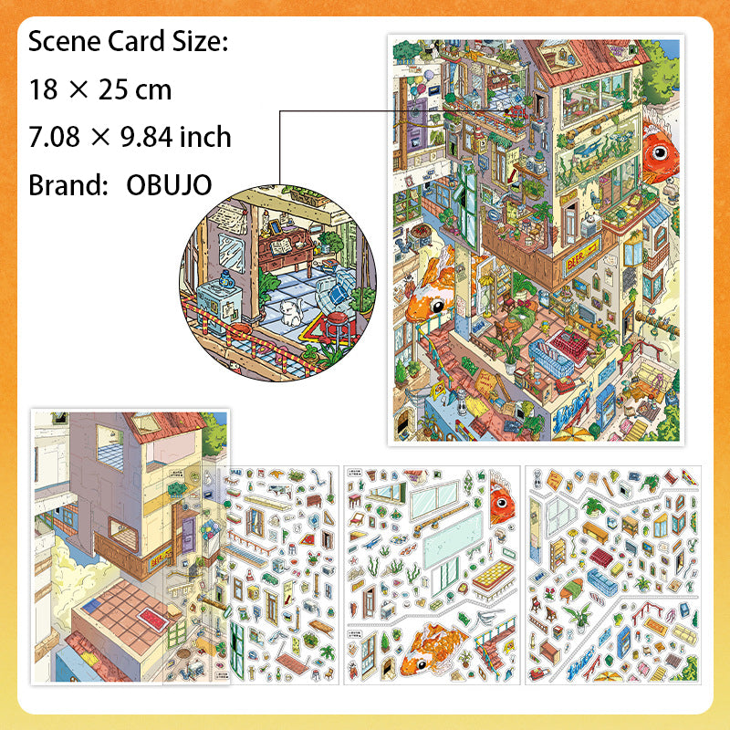 3D House Scene DIY Stickers Kit WDSW20