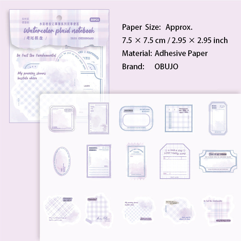 30 Pcs Grid Notepad Paper GWJSB