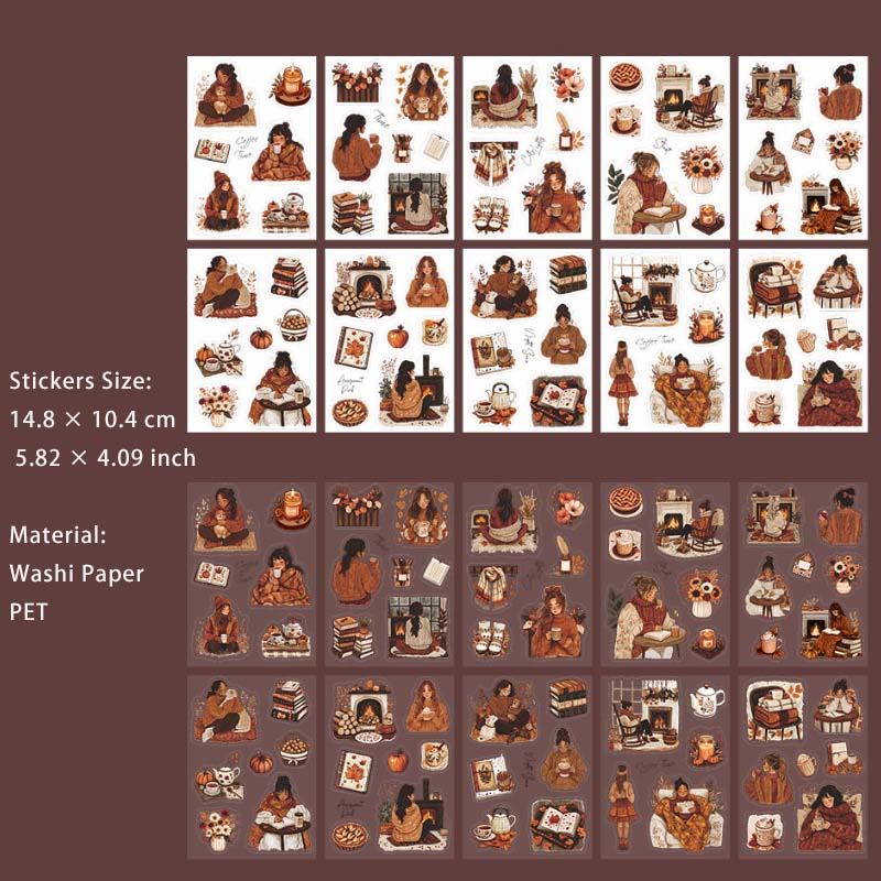 20 Sheets Seasonal Girl Lifestyle Stickers Book SYDSH
