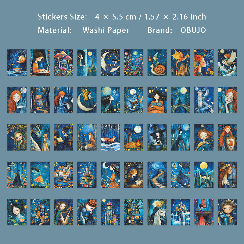 50 Pcs Fairy Tale Theme Washi Stickers Book THXS