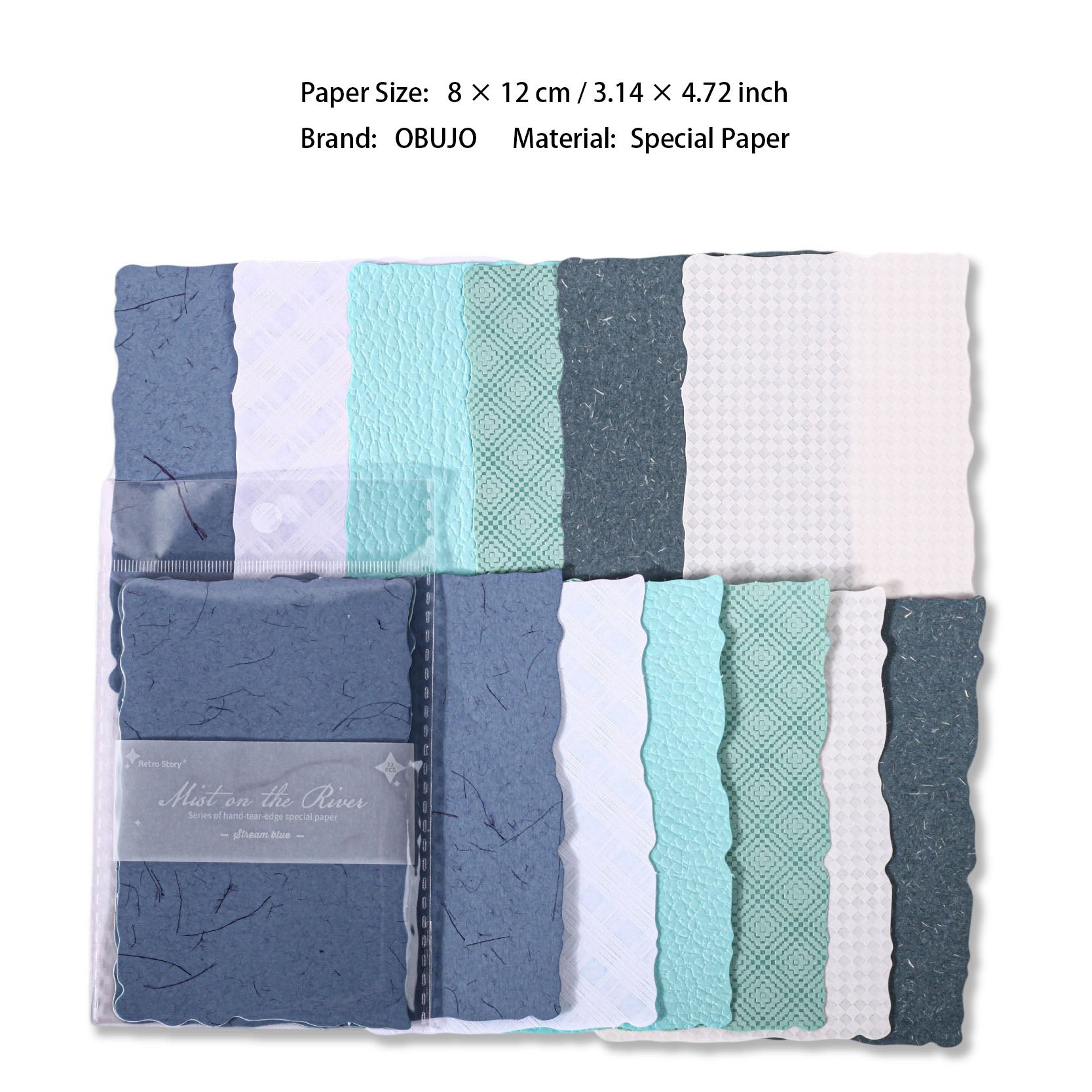 12 Sheets Embossed Journal Paper JWXL