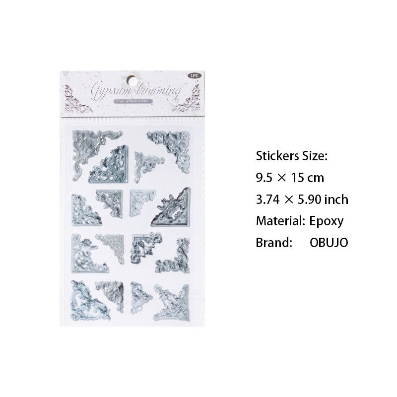 1 Sheet Vintage Epoxy Corner Stickers SGXC