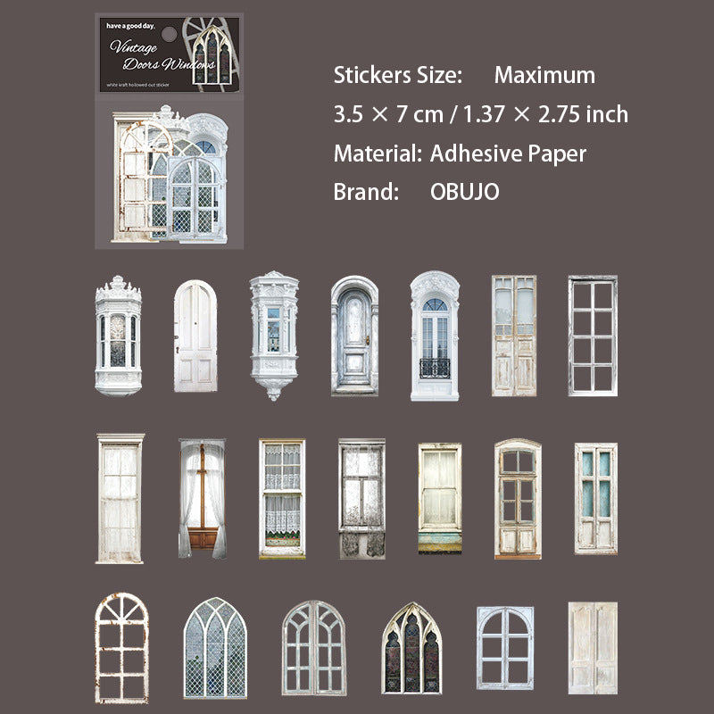 20 Pcs Vintage Windows Door Stickeres JYMC