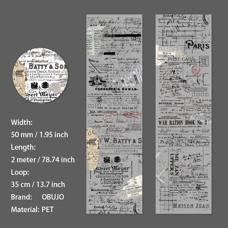 1 Roll Vitnage Journal PET Tape YLJY