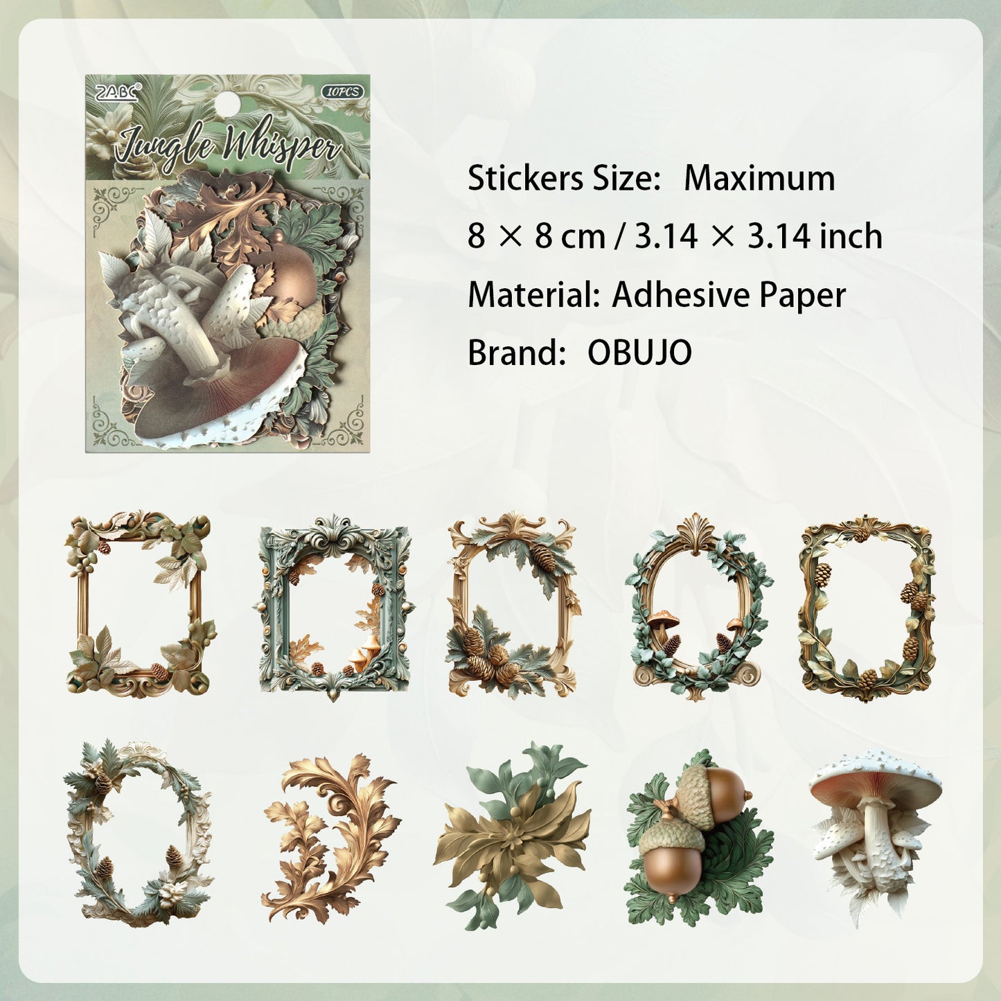 10 Pcs Vintage Frame Journal Stickers FHOY