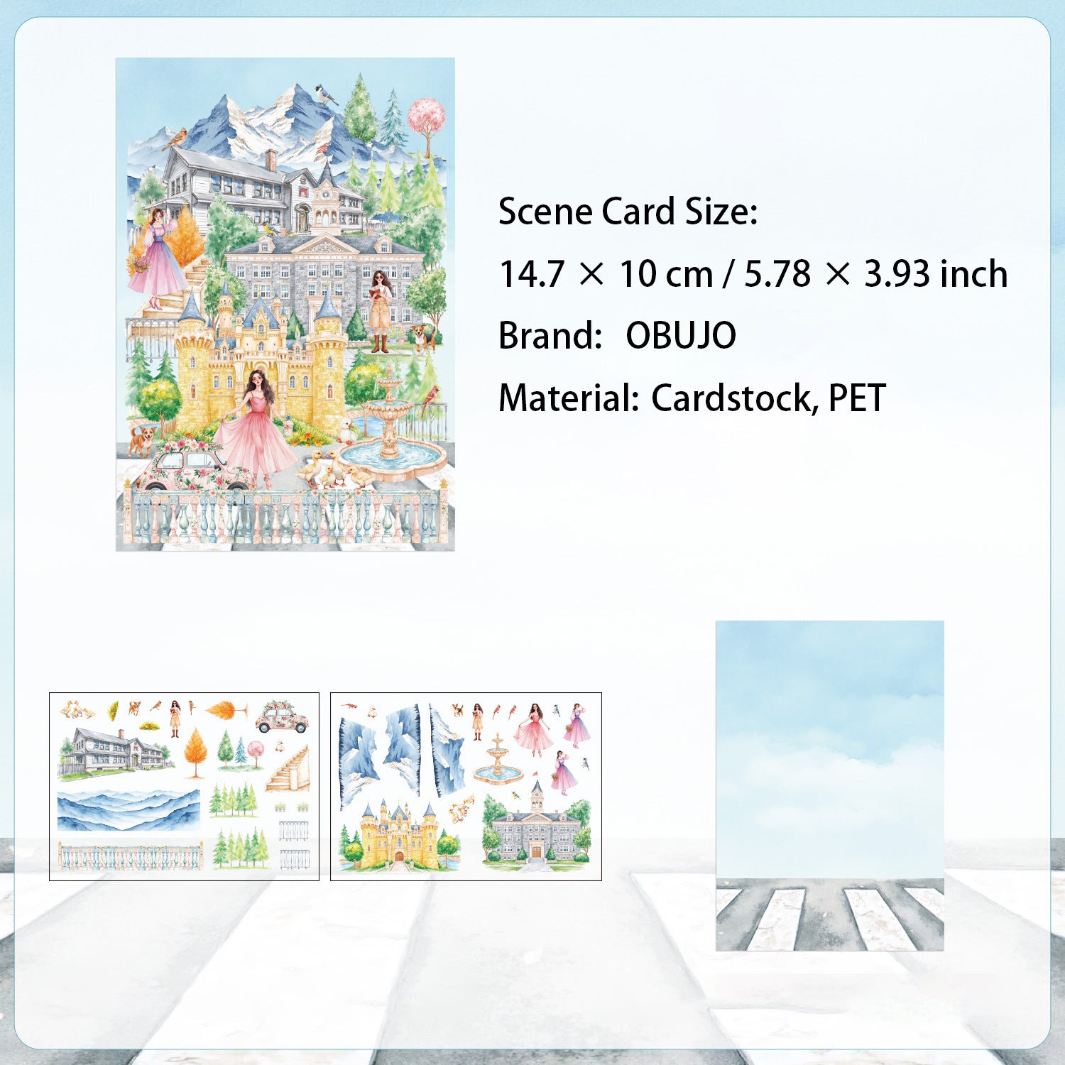 Fantasy Garden Manor Scene DIY Stickers Kit ZXWJ