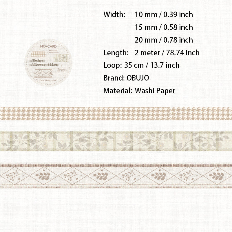 3 Rolls Vitnage Grid Washi Tapes Set SZBY