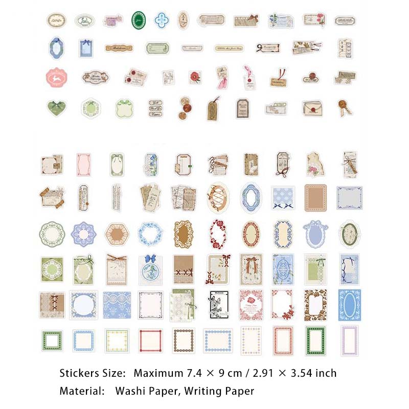 200 Pcs Vintage Journal Stickers and Paper SYCS