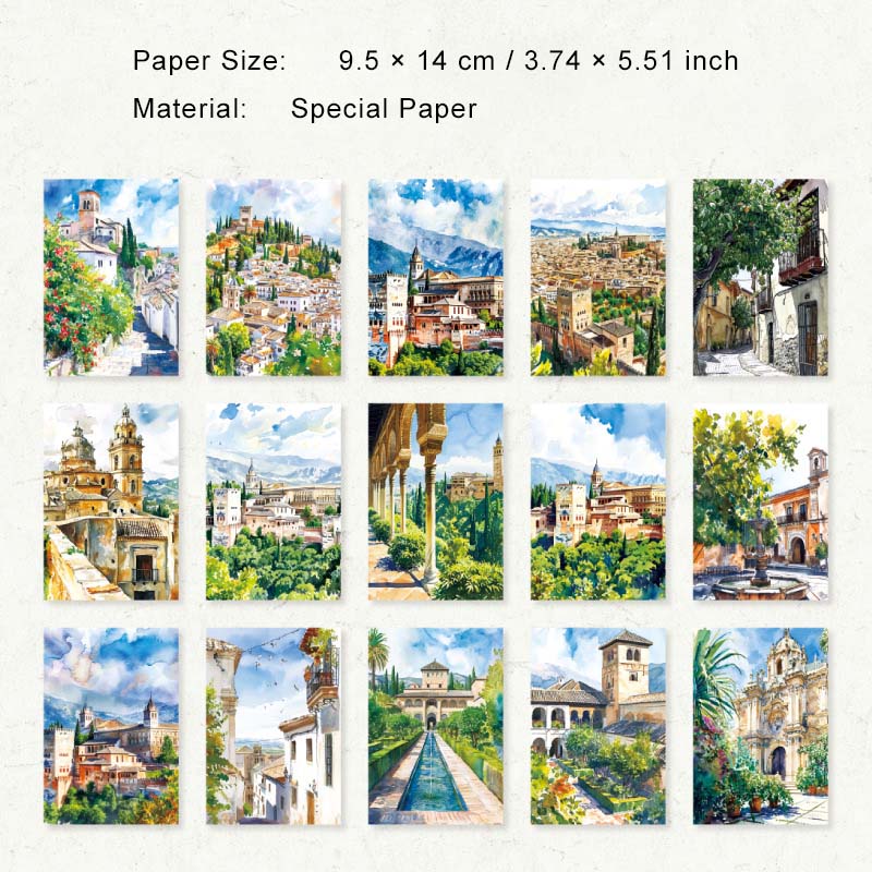 30 Pcs Spring Travel Scrapbook Paper CRPS