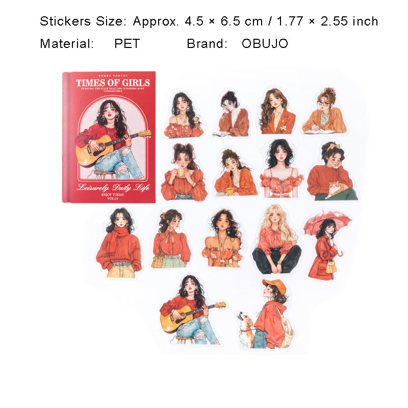 30 Pcs Lifestyle Girl PET Stickers NLSD
