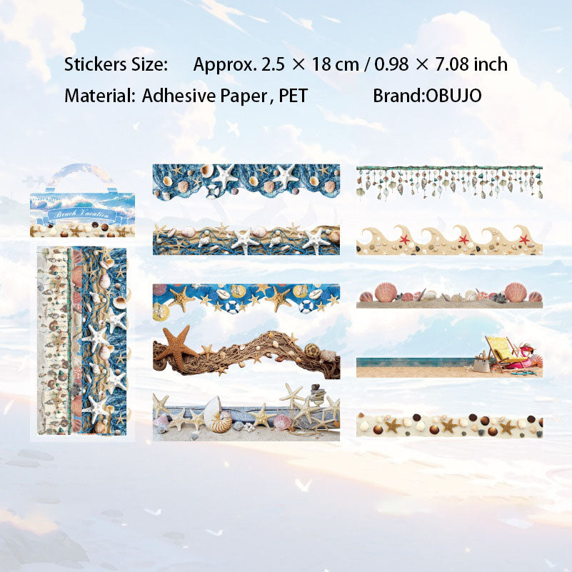 10 Pcs natural Landscape Undersea Stickers ZRBWG