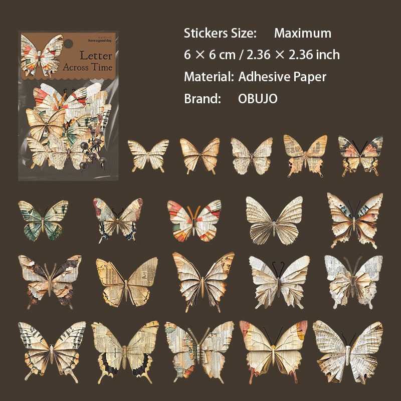 20 Pcs Vintage Junk Journal Stickers CYSKDX