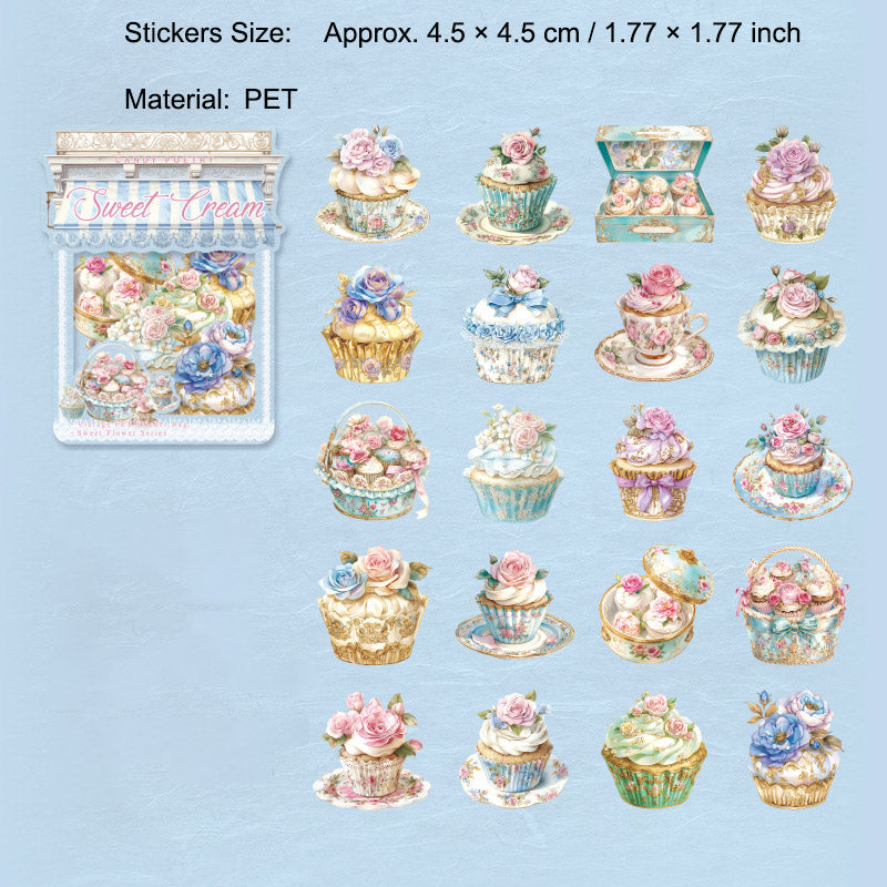 40 Pcs Crean Dessert PET Stickers TMHY
