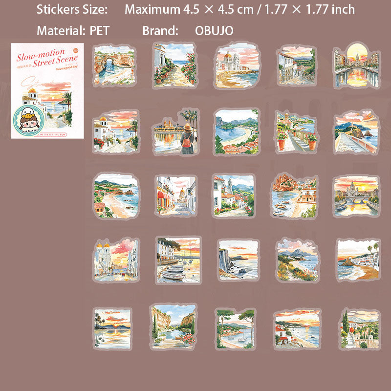 50 Pcs Seasonal Landscape PET Stickeres MJTJJ