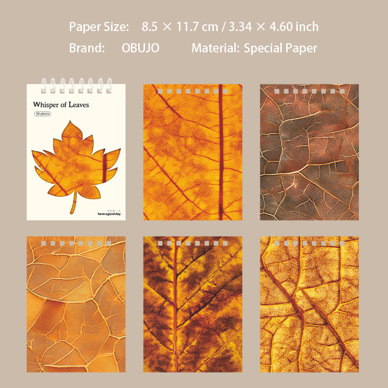 50 Sheets Leaf Veins Journal Paper BYZY