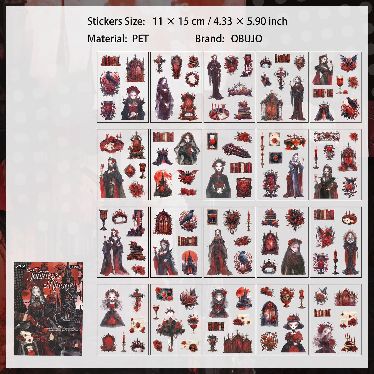 20 Sheets Gothic Stickers Book AYSY