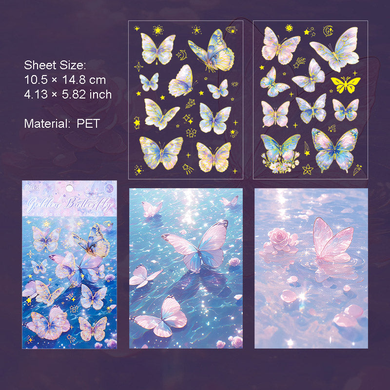 4 Sheets Glitter Butterfly PET Stickers SSDY