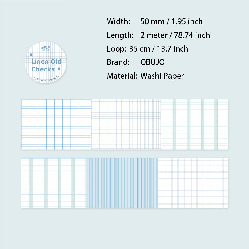 1 Roll Basic Grid Washi Tape GJLB