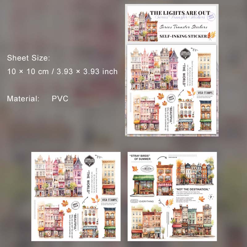2 Sheets Street Landscape Transfer Stickers DHLSTX