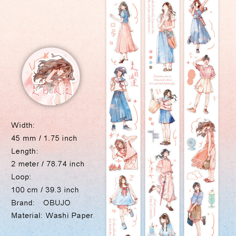 1 Roll Holiday Girl Washi Tape SHZQ