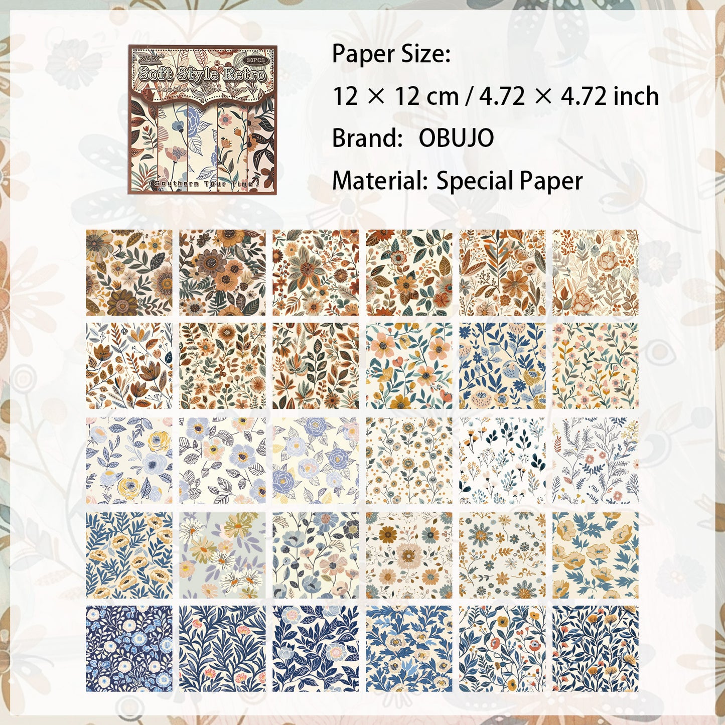 30 Sheets Botanical Journal Paper Pad NXSG