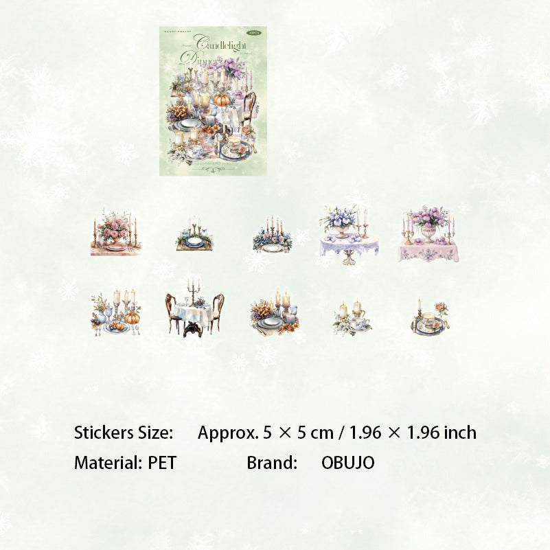 20 Pcs Chandelier Themed PET Stickers HZQM