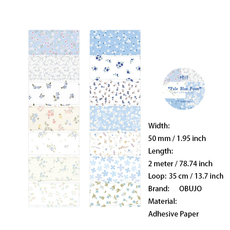 1 Roll Floral Patterned Stickers Tape SHJX