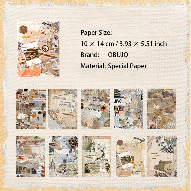 30 Sheets Vintage Collage Journal Paper PTGF